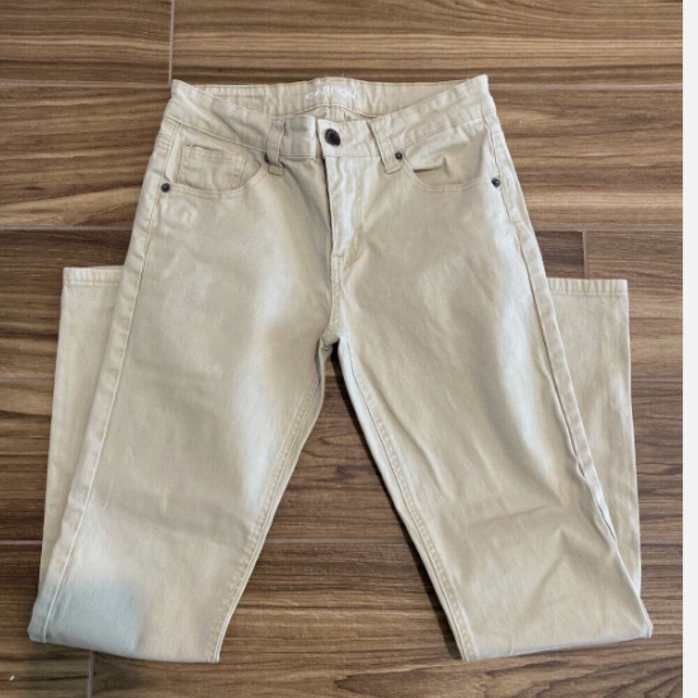 Mens Carbon Freedom Flex Skinny Jeans pants Size 28/30 Tan Khaki unisex 28